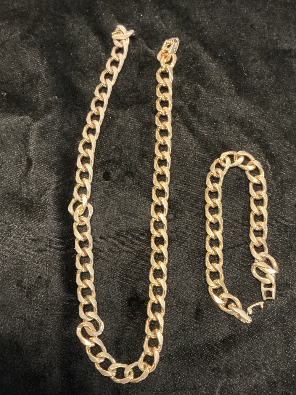 Gold-Tone Cuban Link Necklace & Bracelet Set - Men's Jewelry costume, jewelry